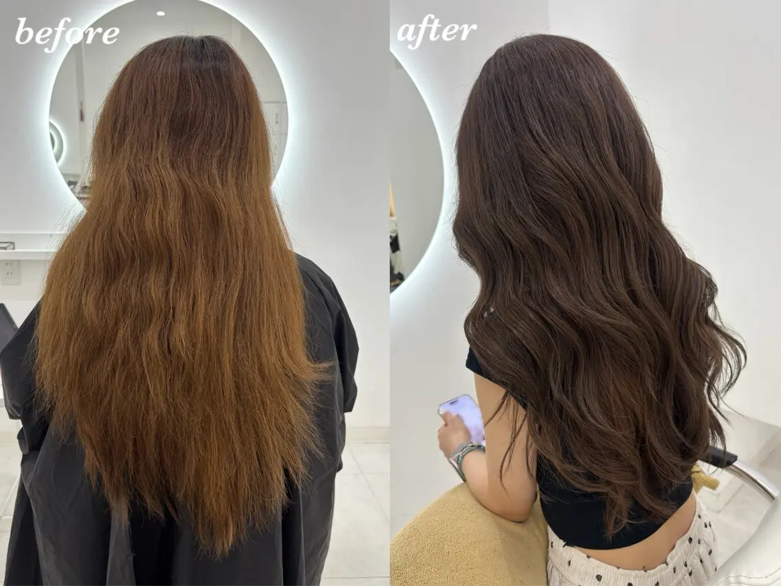 ロング カラー カット ヘアカラー トリートメント 【aini天王寺】 𝐚𝐢𝐫𝐢✂︎のヘアスタイル