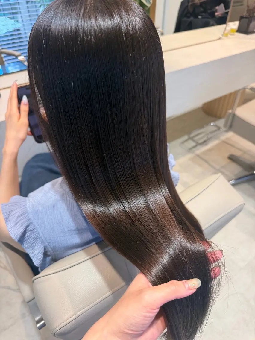 ロング ヘアカラー トリートメント 🤍恵比寿/透明感/ 小顔カット🤍アズサのヘアスタイル