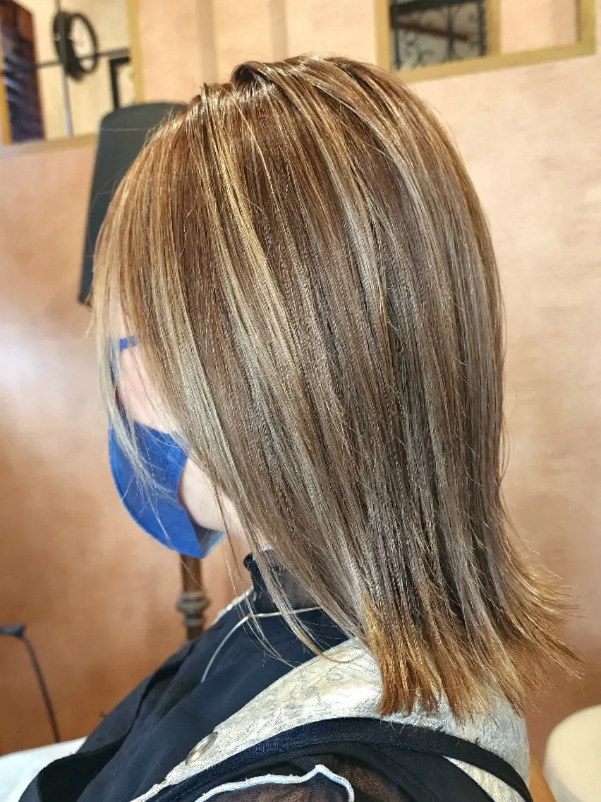 ミディアム ボブレイヤー ボブ レイヤーカット 外ハネヘア 柏 康孝のヘアスタイル