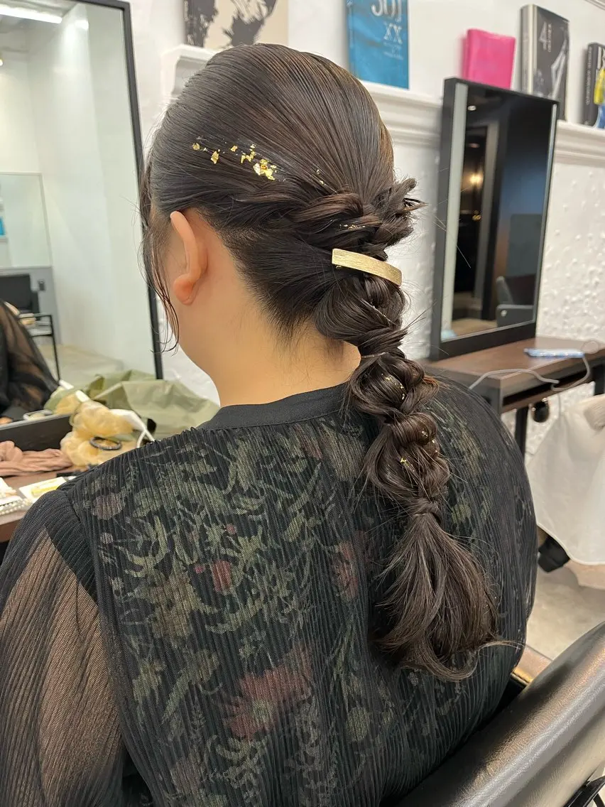 セミロング カラー ヘアアレンジ ヘアセット 🌱ボブ/レイヤー/ ベージュ/あやみ✨のヘアスタイル