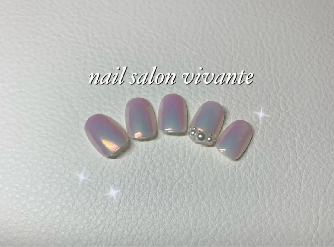 ネイル オーロラネイル ピンク nail salon vivanteのネイルデザイン