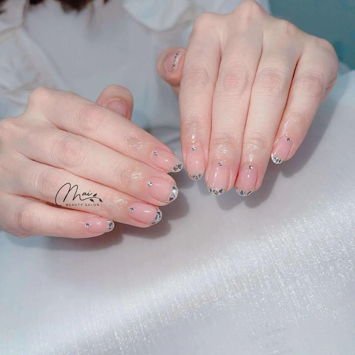 ネイル オーロラネイル チークネイル 長さ出し フラッシュネイル フットネイル MaiBeauty マイ マイのネイルデザイン