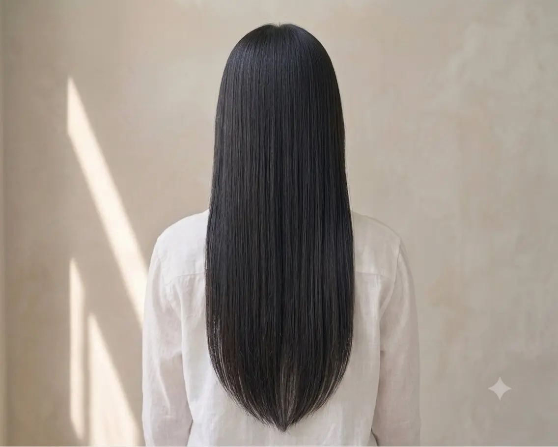✨艶髪ストレート✨カット＋地毛風縮毛矯正＋1stepトリートメント🫧￥15,000の写真