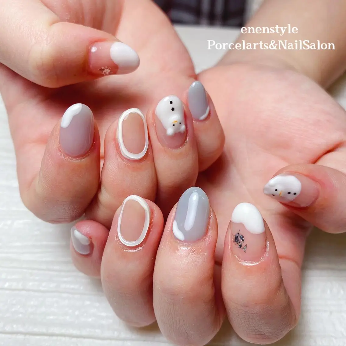 ミディアム ネイル 🐾enen style 🐾のネイルデザイン