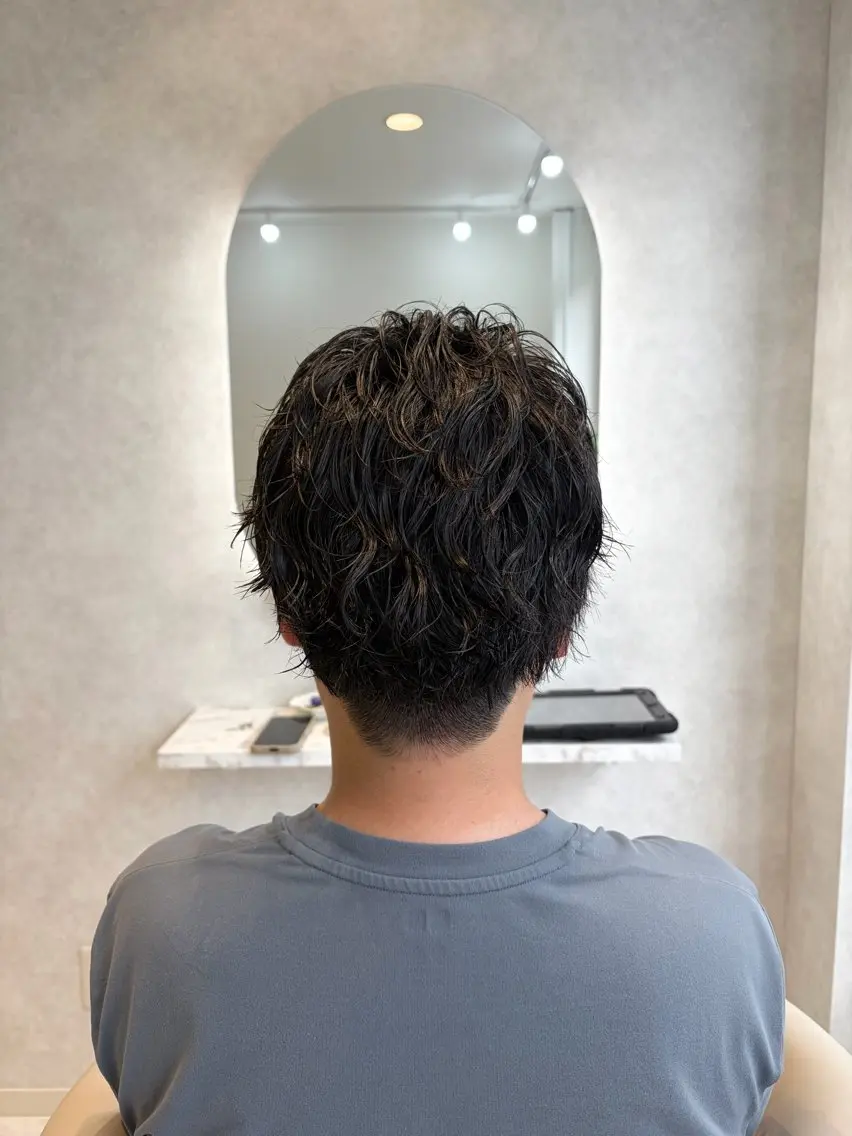パーマ メンズ ビジネス カット パーマ 髪質改善/白髪染め ヘッドスパ/片岡良太のヘアスタイル
