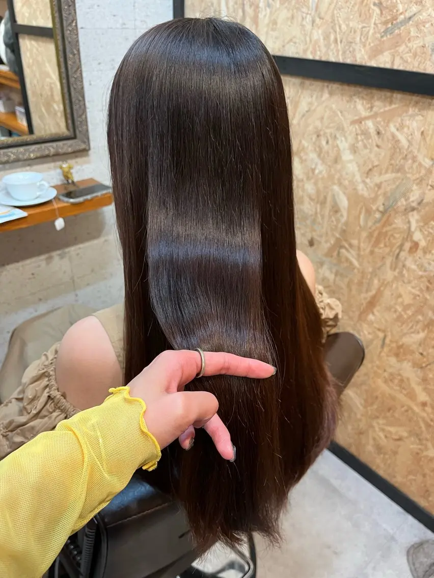 ロング パーマ カット 縮毛矯正 トリートメント ヘッドスパ 庄内＊三国baron ANJUのヘアスタイル