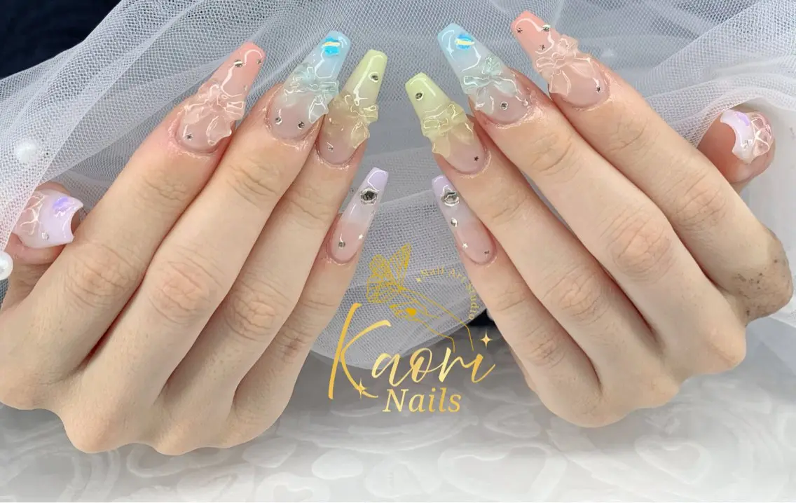 ネイル フットネイル フレンチネイル 韓国ネイル マグネットネイル ニュアンスネイル KAORI YUMIのネイルデザイン