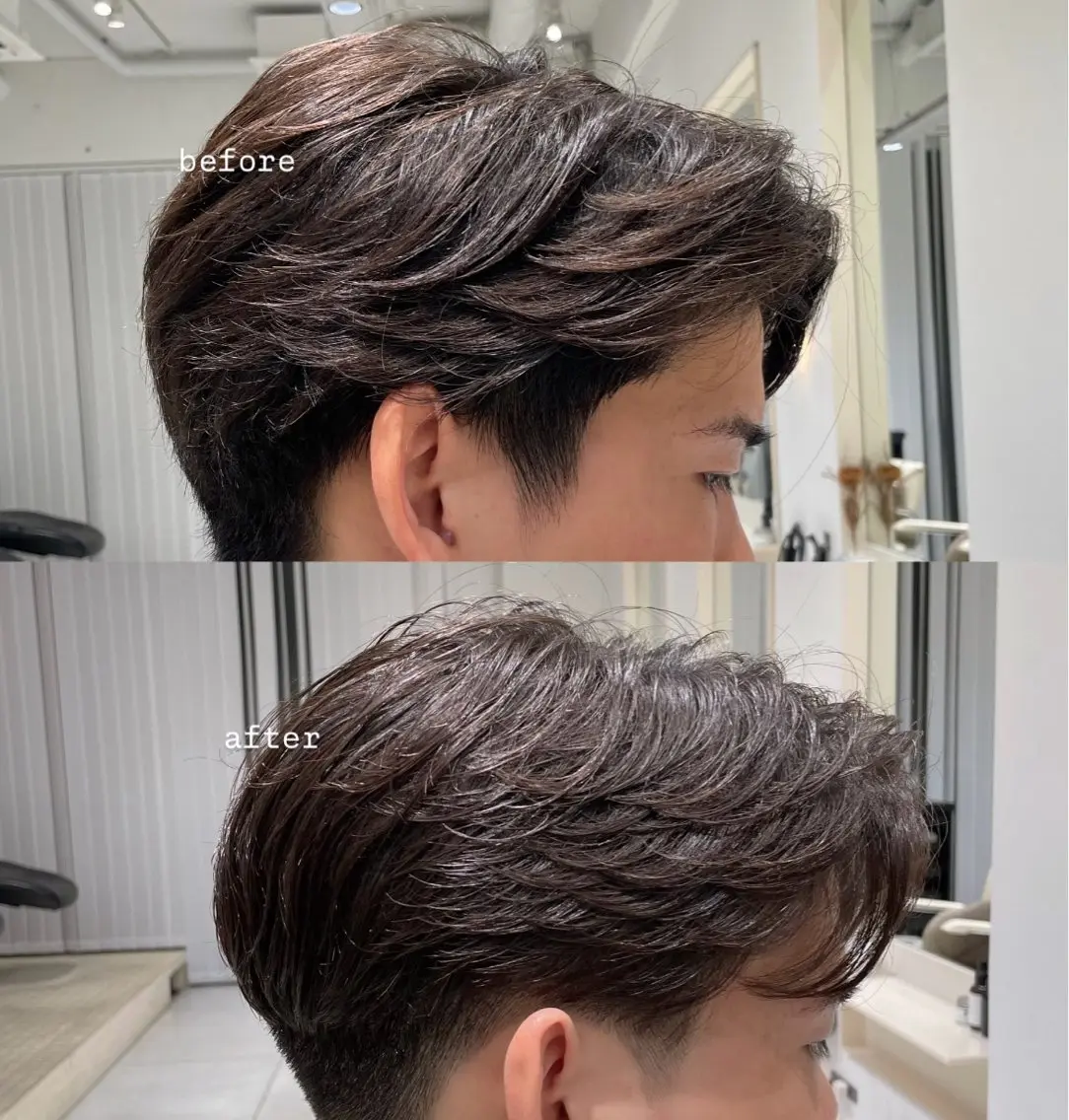 ショート パーマ メンズ ブリ—チ🎨パ—マ 🌿表参道ちえ🌿のヘアスタイル