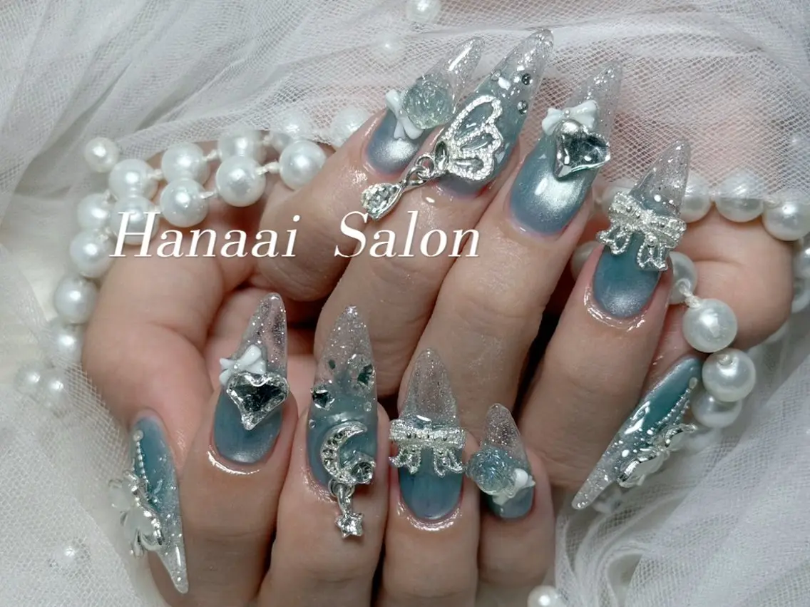 ロング ハンドネイル Hanaai Rikaのネイルデザイン