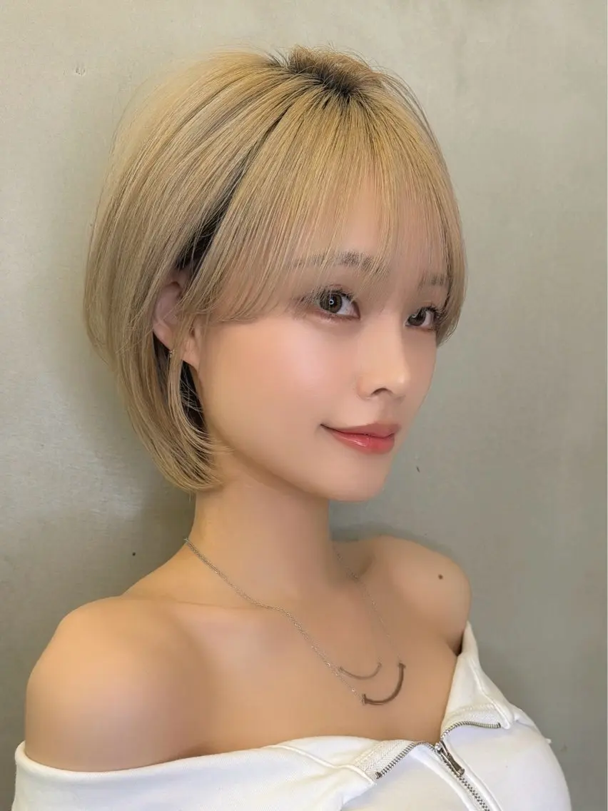 ショート カラー 透明感カラー ハイトーンカラー ボブ 小顔カット カット ヘアカラー トリートメント 🍀小川大輔🍀 ボブ/ブリーチ🥇のヘアスタイル