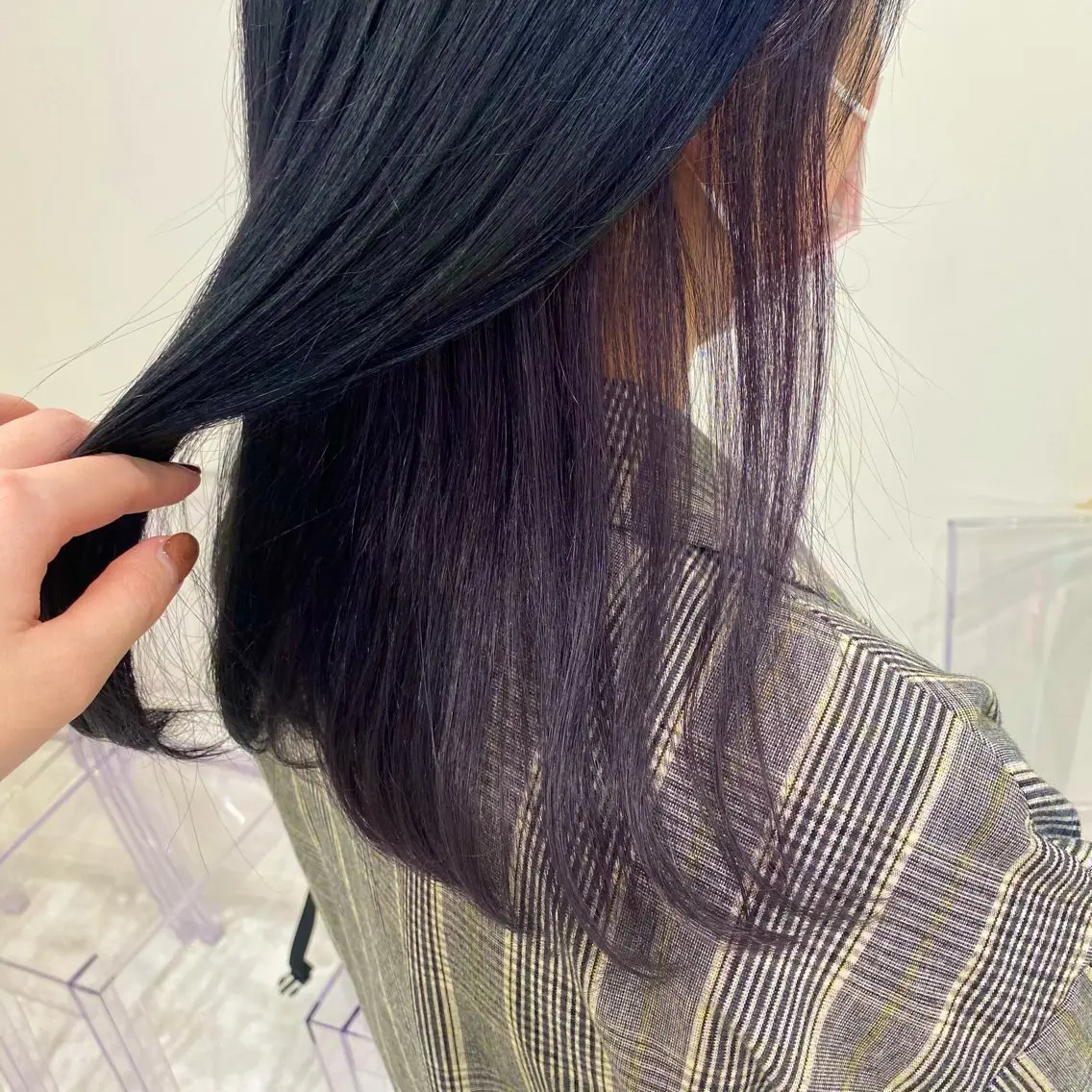 セミロング カラー ヘアカラー saaya💙 レイヤーカットのヘアスタイル