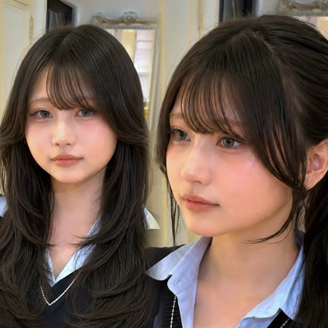 ロング 顔周りカット カット ヘアカラー トリートメント 前髪顔周り/艶カラ ーYudaiのヘアスタイル