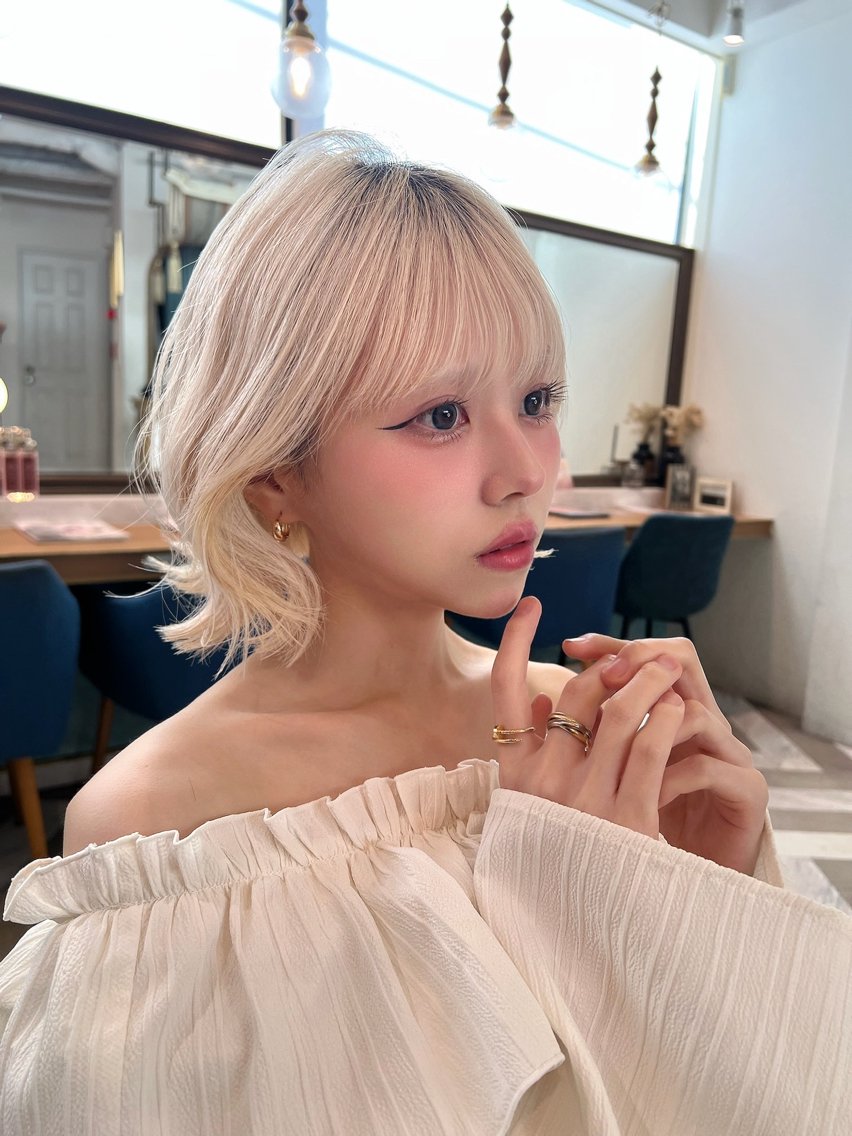 ショート カラー カット ヘアカラー ‎🤍レイヤー/ 縮毛矯正🖤菊池瑛士のヘアスタイル