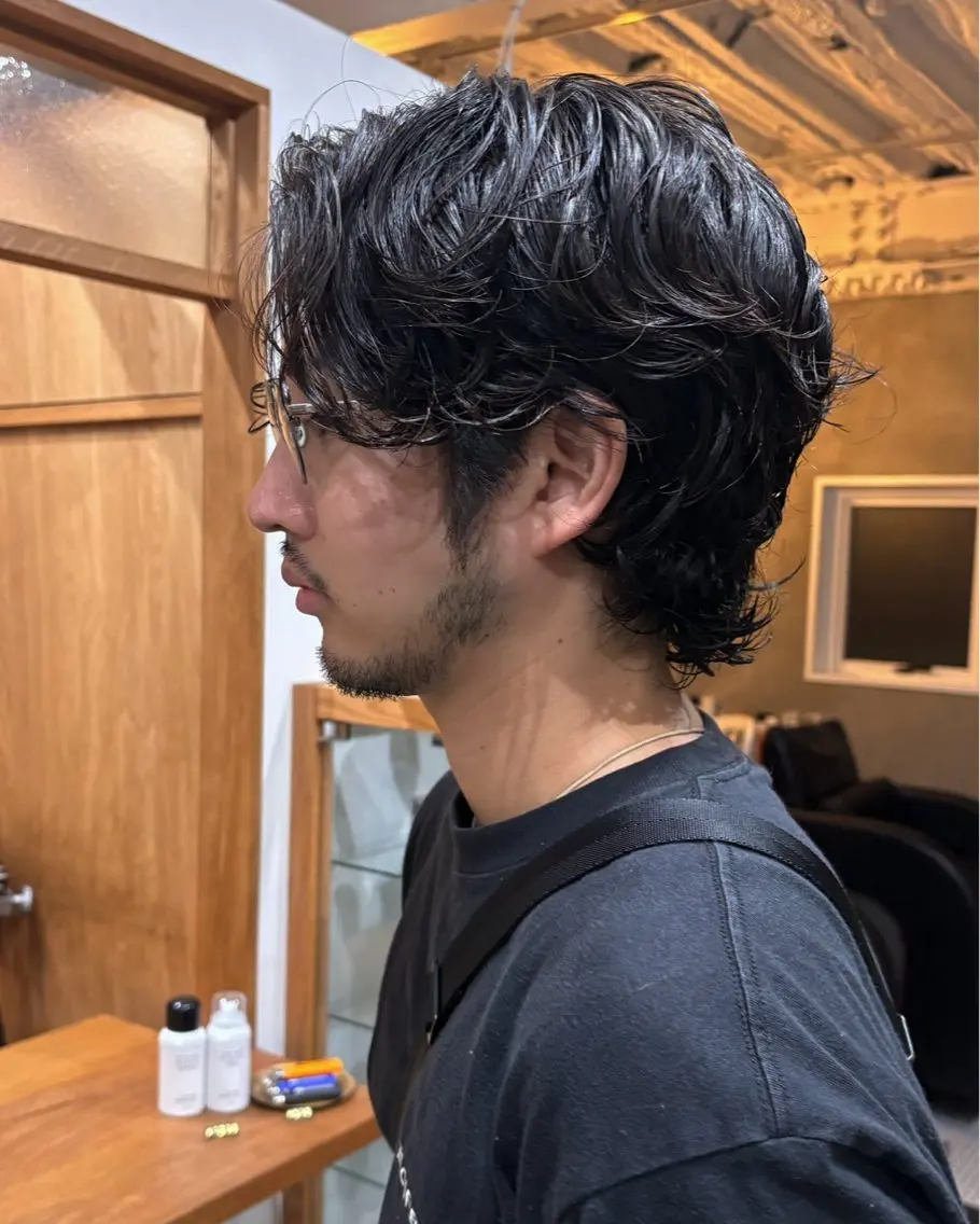 ミディアム メンズ ミディアムパーマ メンズパーマ トリートメント 渋谷/原宿/メンズ/ コヤマトモヤのヘアスタイル