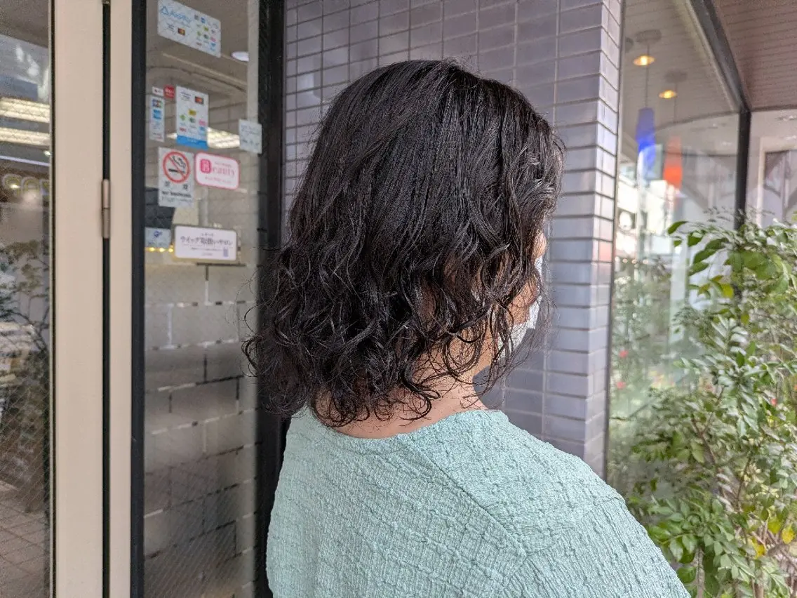 パーマ ボブ 大人女性カット/ヘア セット✨️片本🌸のヘアスタイル