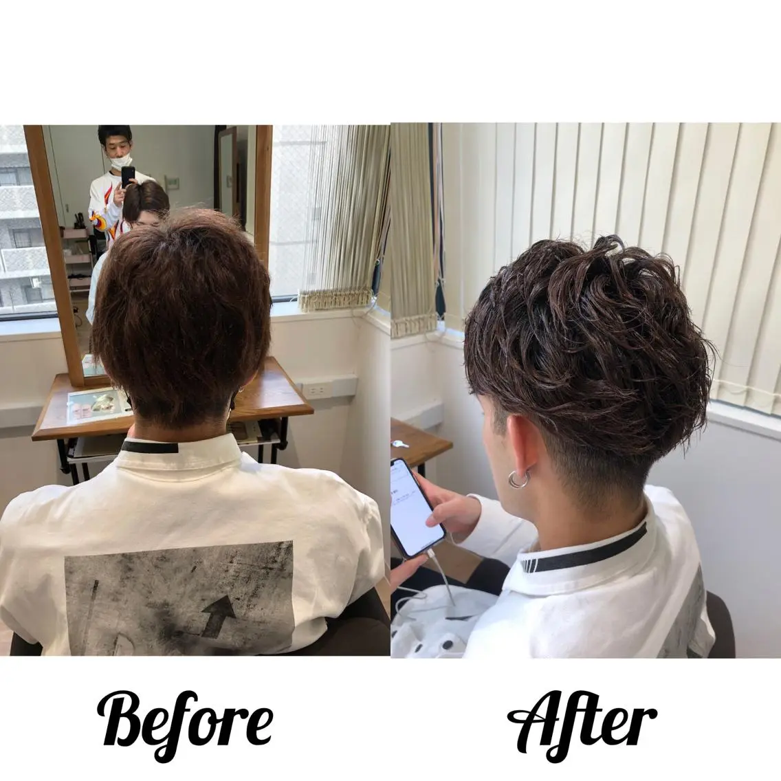 ショート カラー パーマ メンズ 萩原 丈のヘアスタイル