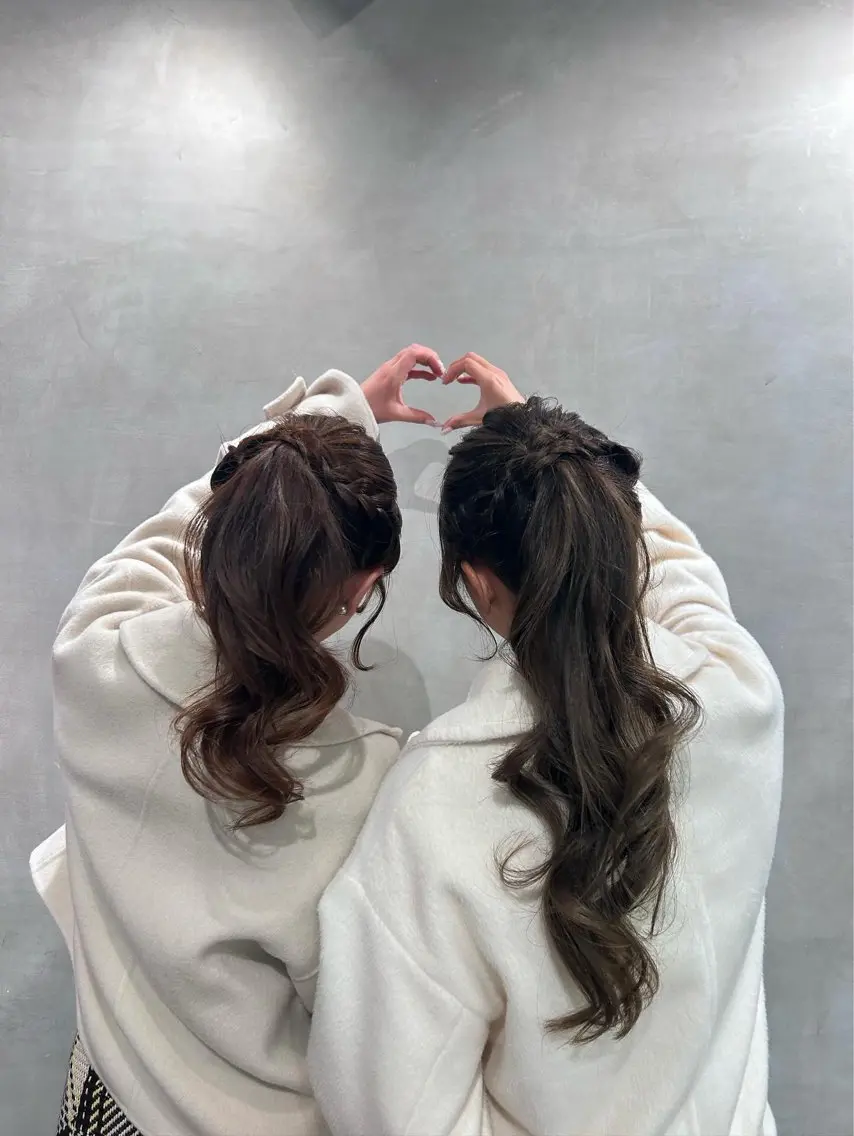 ロング ヘアアレンジ 銀座レイヤーカット ×シースルー前髪のヘアスタイル