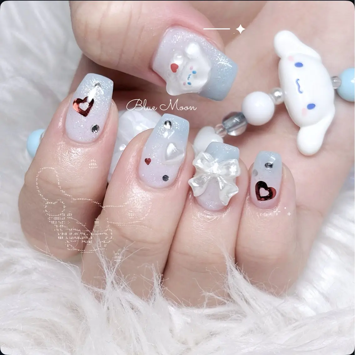 ネイル リボン ハンドネイル フットネイル ハンドケア nail salon Blue Moonのネイルデザイン