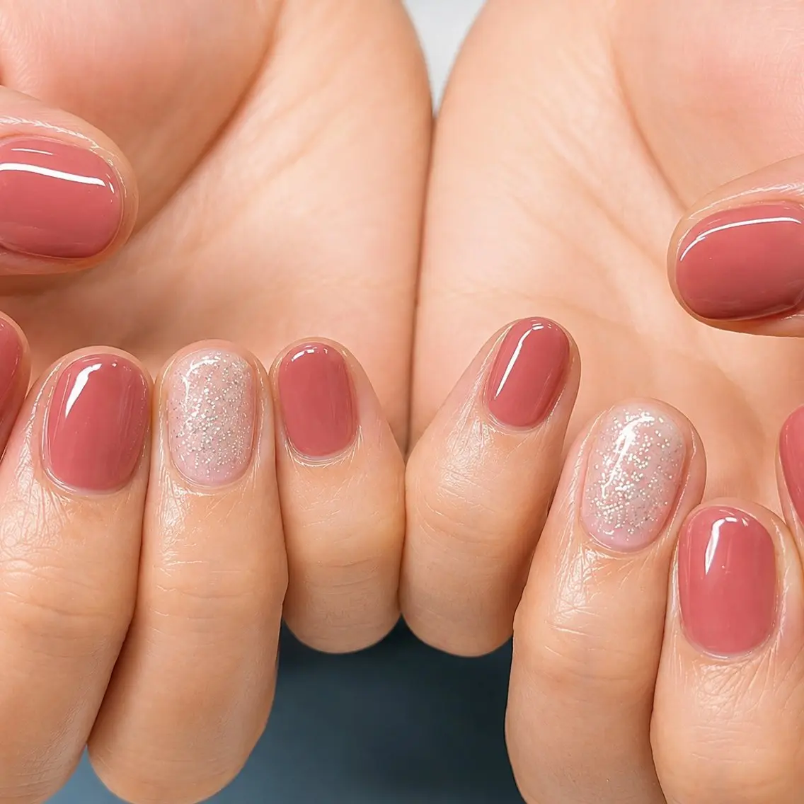 ネイル ラメ(グリッター) オフィスネイル ピンク シンプルネイル ハンドネイル Kii nailのネイルデザイン