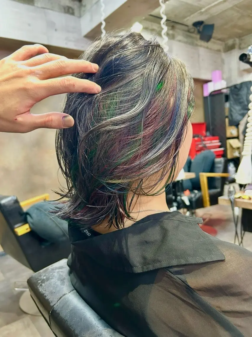 セミロング カラー ユニコーンカラー KENSHIRO ICONのヘアスタイル