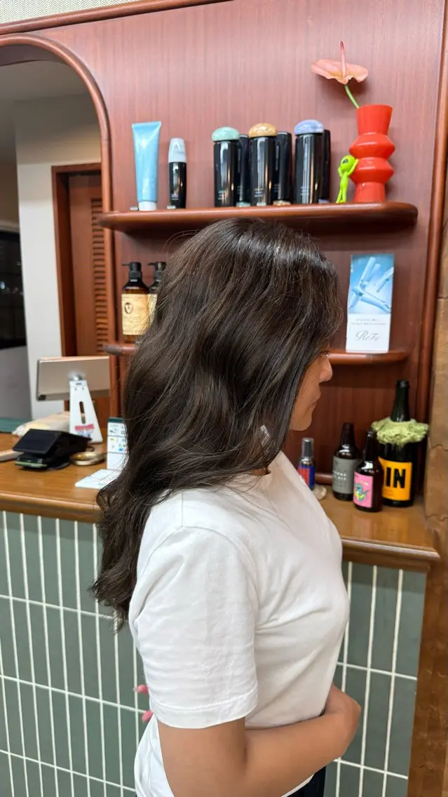 ロング ハイライト DEPT 西川もかのヘアスタイル