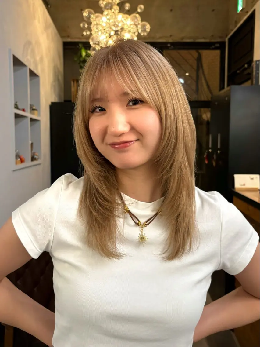 セミロング ハッシュカット おぐら はるみのヘアスタイル