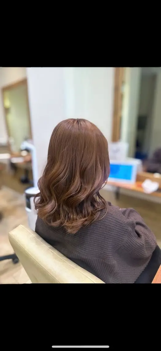 セミロング カラー ブリーチ ダブルカラー ブリーチなしカラー ブリーチなしカラー RURI🩵のヘアスタイル