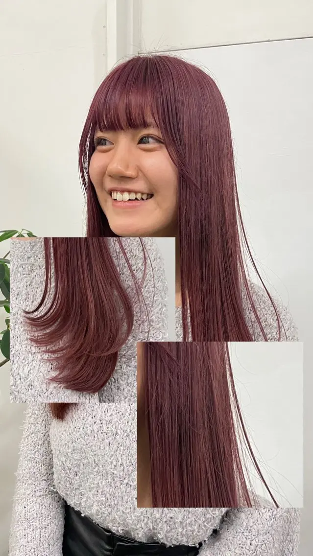 ロング レイヤーカット ローレイヤー カット ヘアカラー ナギ『kii』 福岡美容室🇰🇷のヘアスタイル