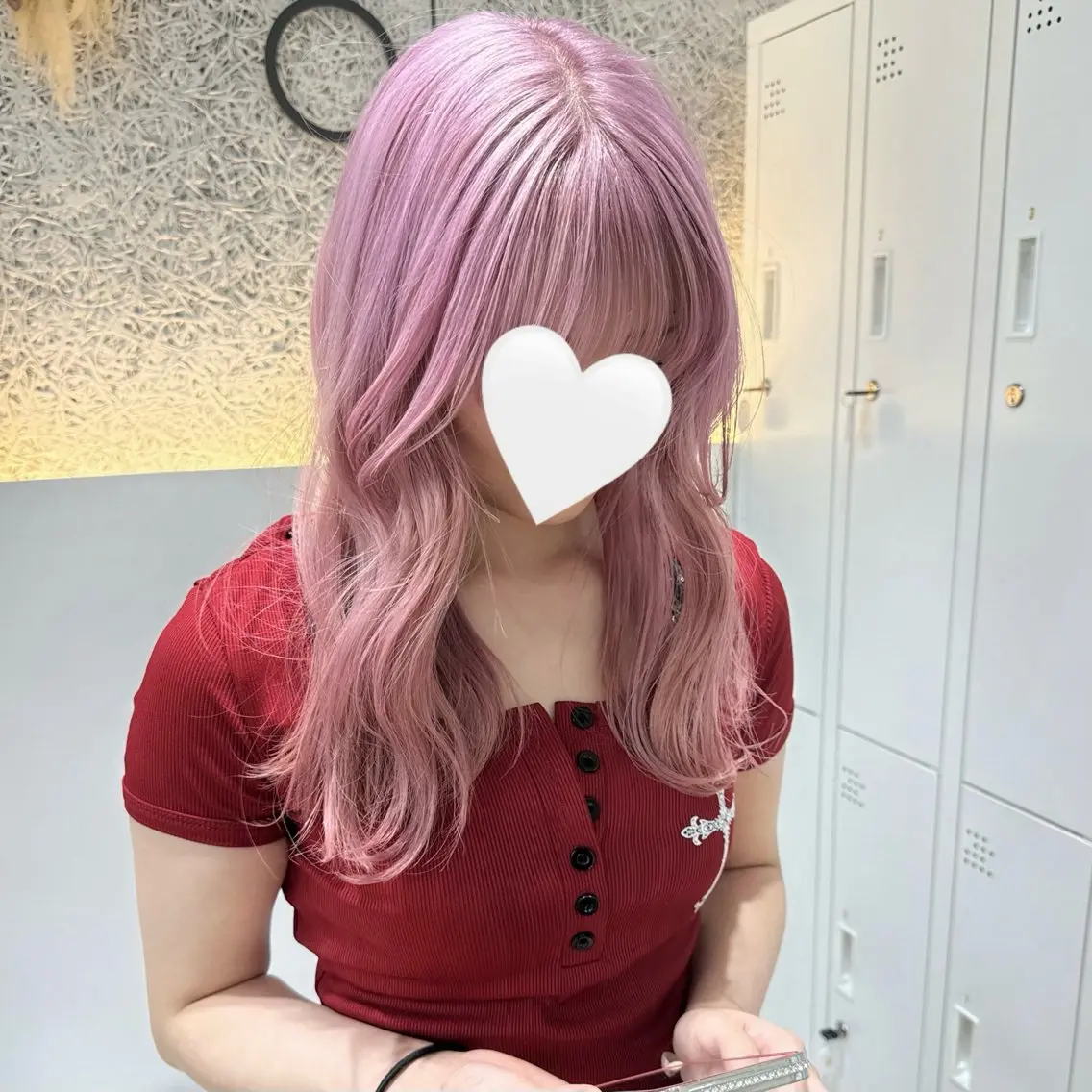 ロング カラー ブリーチ ピンクカラー ホワイトピンク カット ヘアカラー トリートメント 🌱ブリーチ・透明感 カラー/mapi🦭のヘアスタイル
