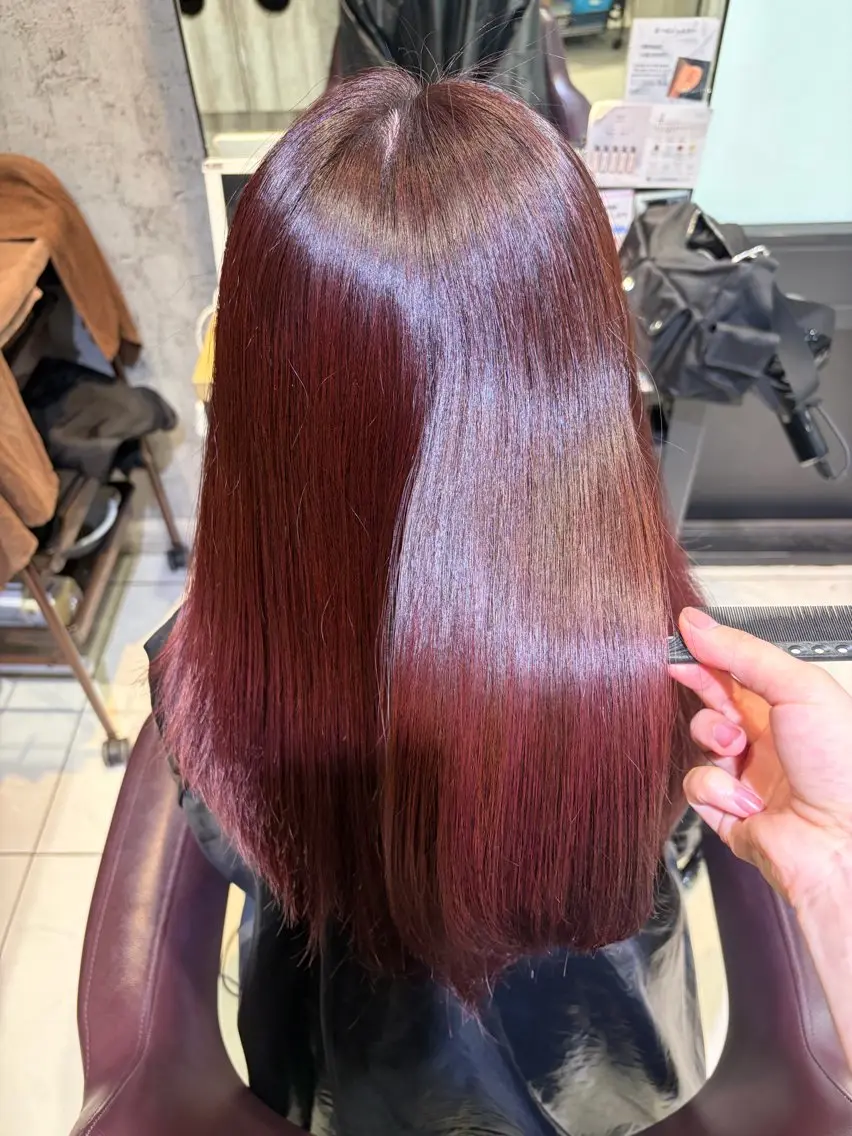 ロング カラー ヘアカラー 🫧🩷暖色艶カラ ー🩷🫧Kyaraのマツエク・マツパデザイン
