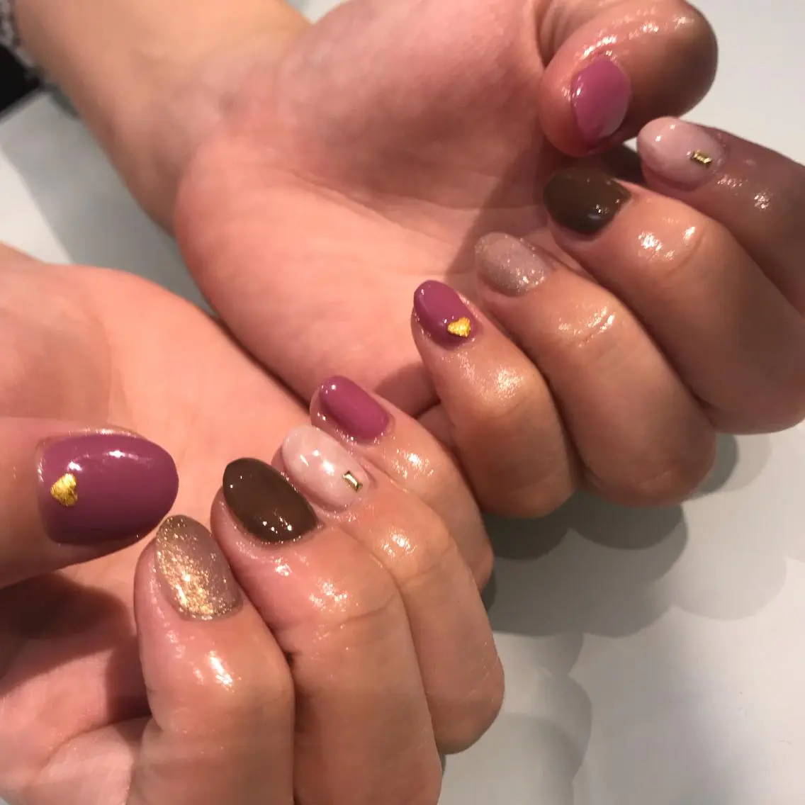 ネイル 大理石ネイル(マーブル) ピンク シンプルネイル 湯本 千紘のエステ・リラクイメージ