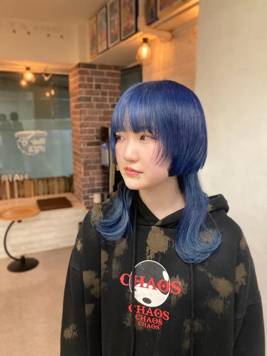 ミディアム カラー ボブ ウルフカット カット ヘアカラー トリートメント パーマ/レイヤー エクステ/kokiのヘアスタイル