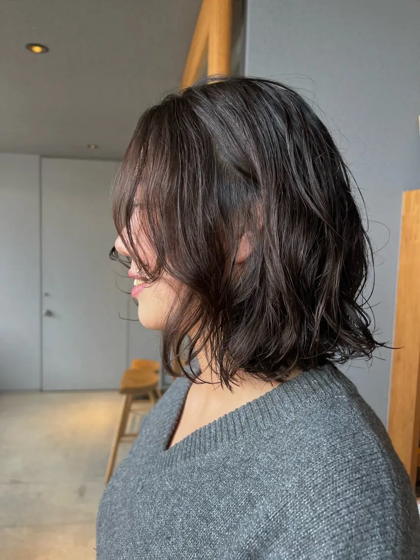 ミディアム ミディアムパーマ ボブ カット パーマ cocoro /レイヤーカットのヘアスタイル