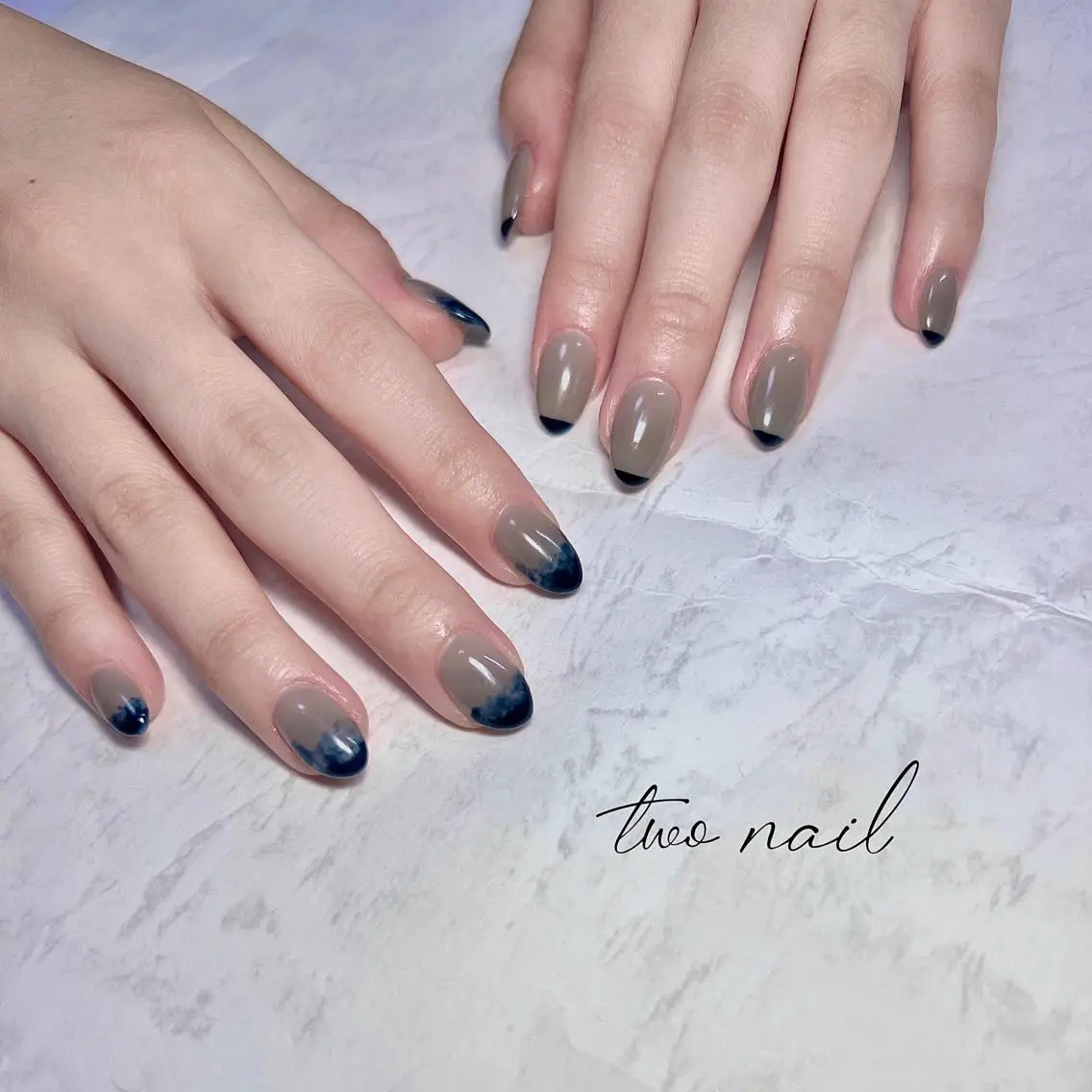 ネイル アートネイル フットネイル ハート ニュアンスネイル ホワイト two nailのネイルデザイン