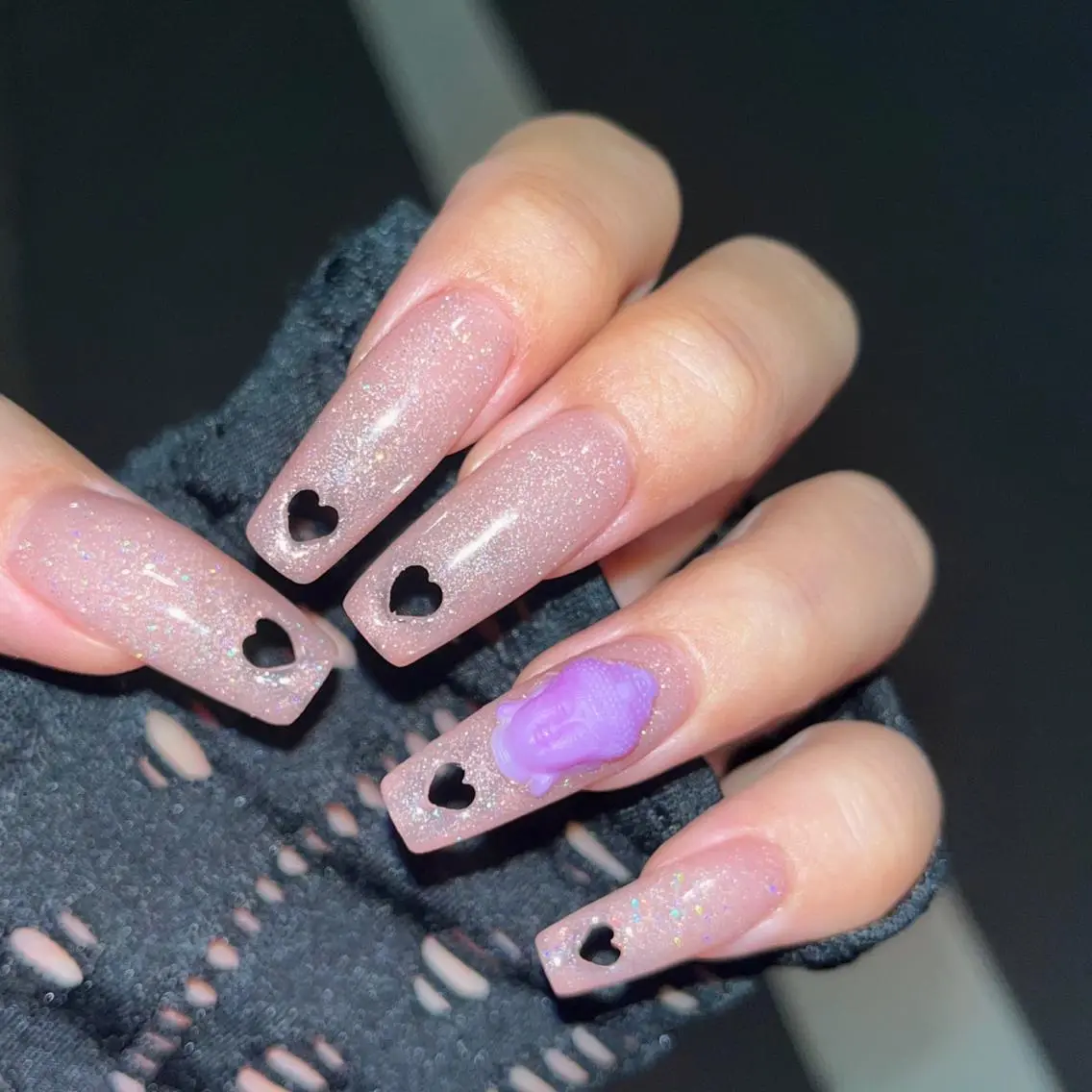 ネイル ジェルネイル ハート ワンカラーネイル パラジェル ピンク NAIL NOWのネイルデザイン