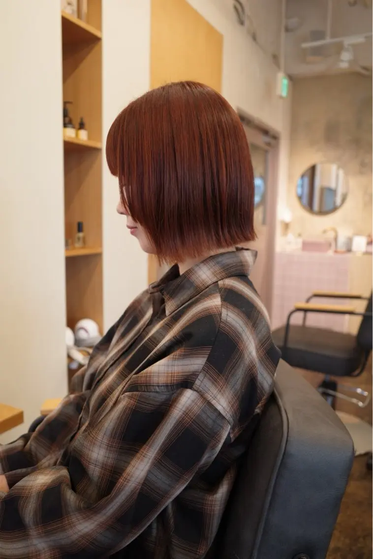 ショート カラー ブラウンカラー オレンジ オレンジブラウン カット ヘアカラー トリートメント yupi🐈⬛ レイヤー/パーマのヘアスタイル