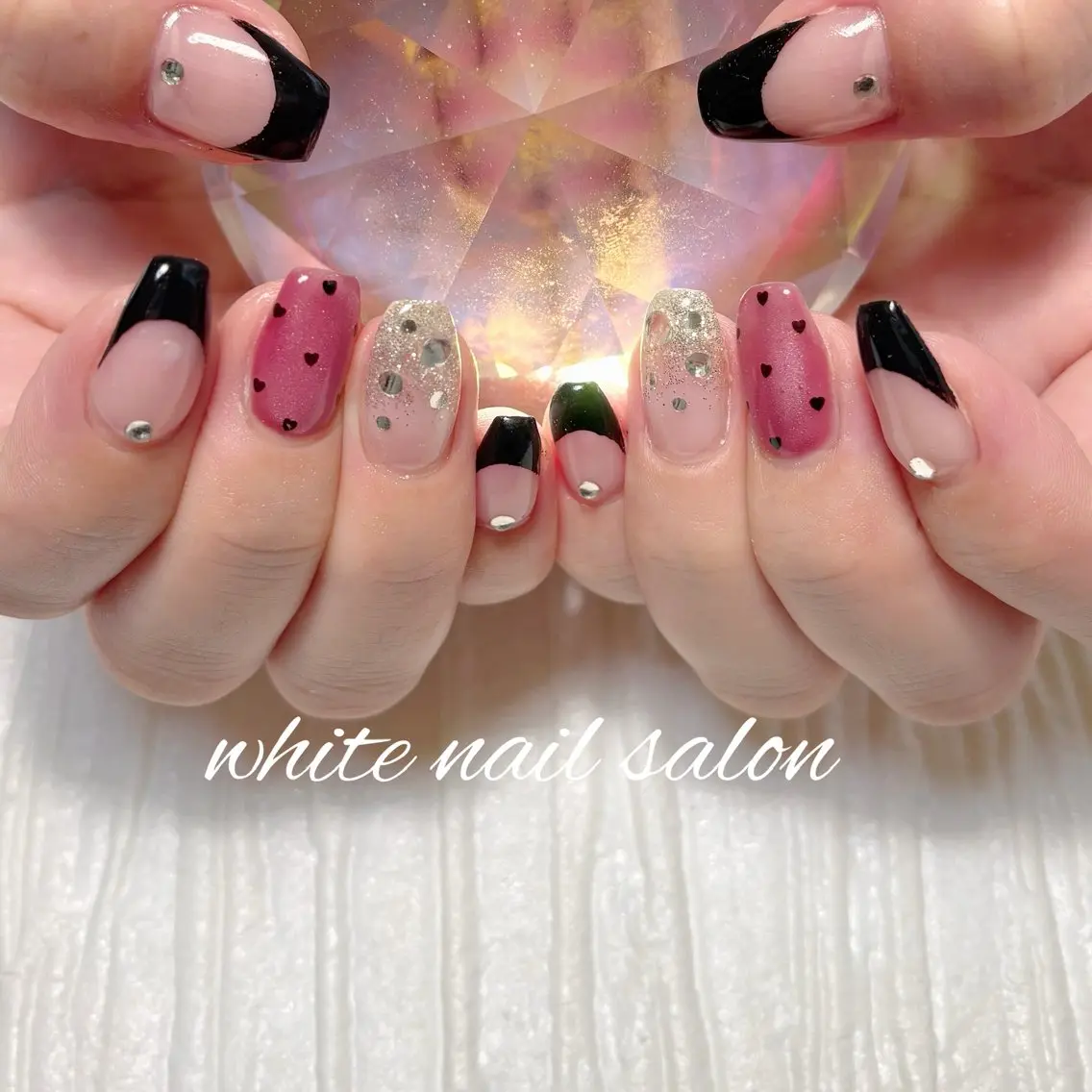 ネイル フットネイル ラメ(グリッター) ハンドネイル white nail salonのネイルデザイン