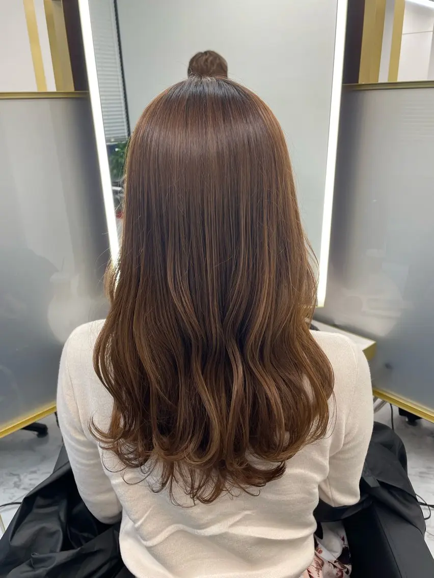 セミロング セミロングパーマ 韓国風ヘア レイヤーカット 似合わせカット カット パーマ 左藤健人 デジタルパーマ/縮毛のヘアスタイル