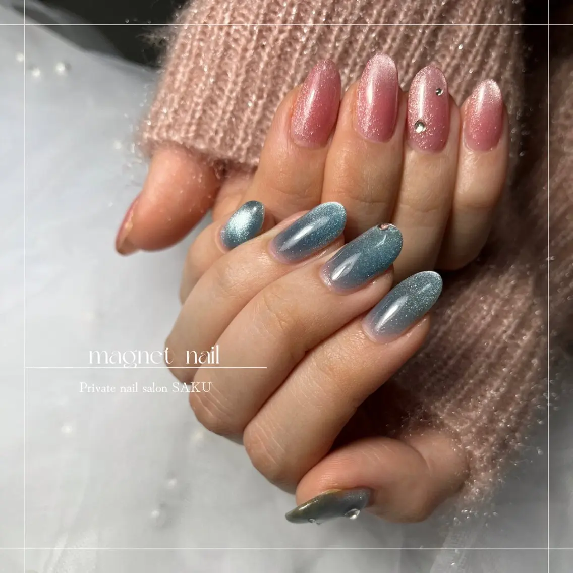 ネイル ストーンネイル SAKU nail 作島茜のネイルデザイン