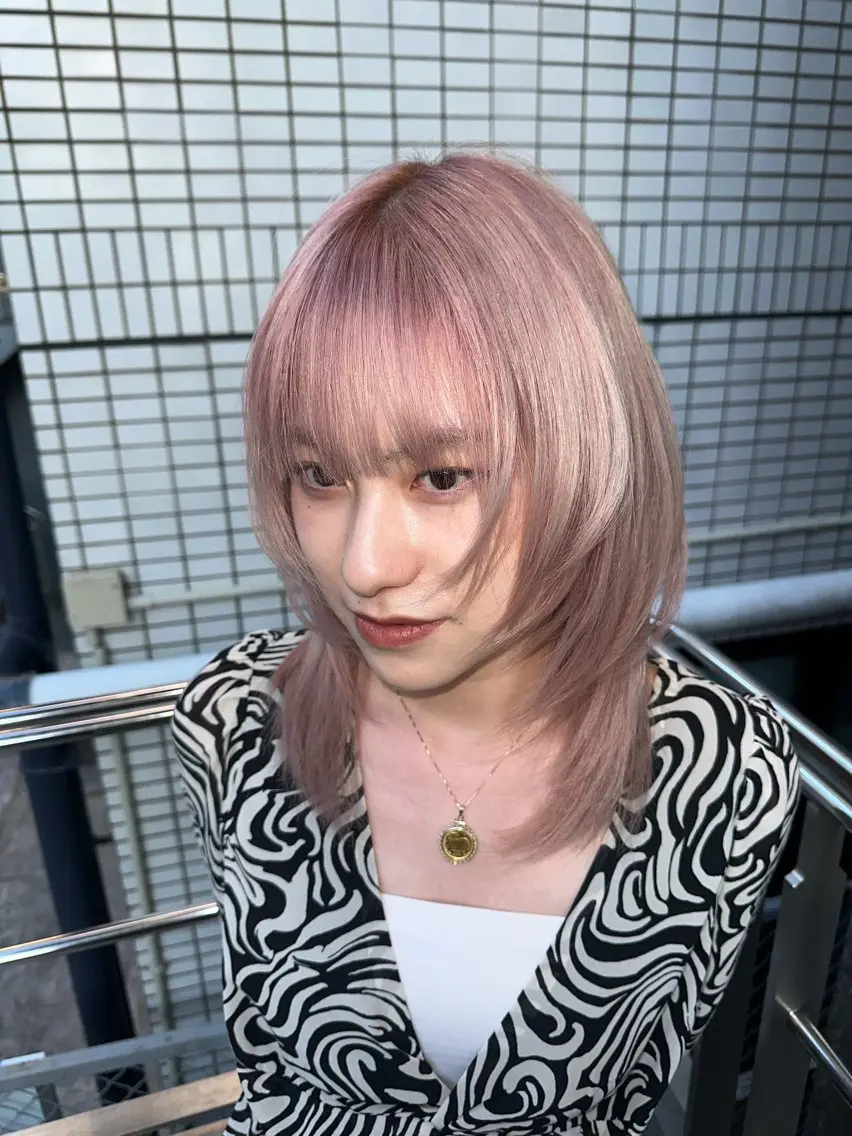 ミディアム カラー カット ヘアカラー 似合わせ痩せるカット 透明感カラー/たけるのヘアスタイル