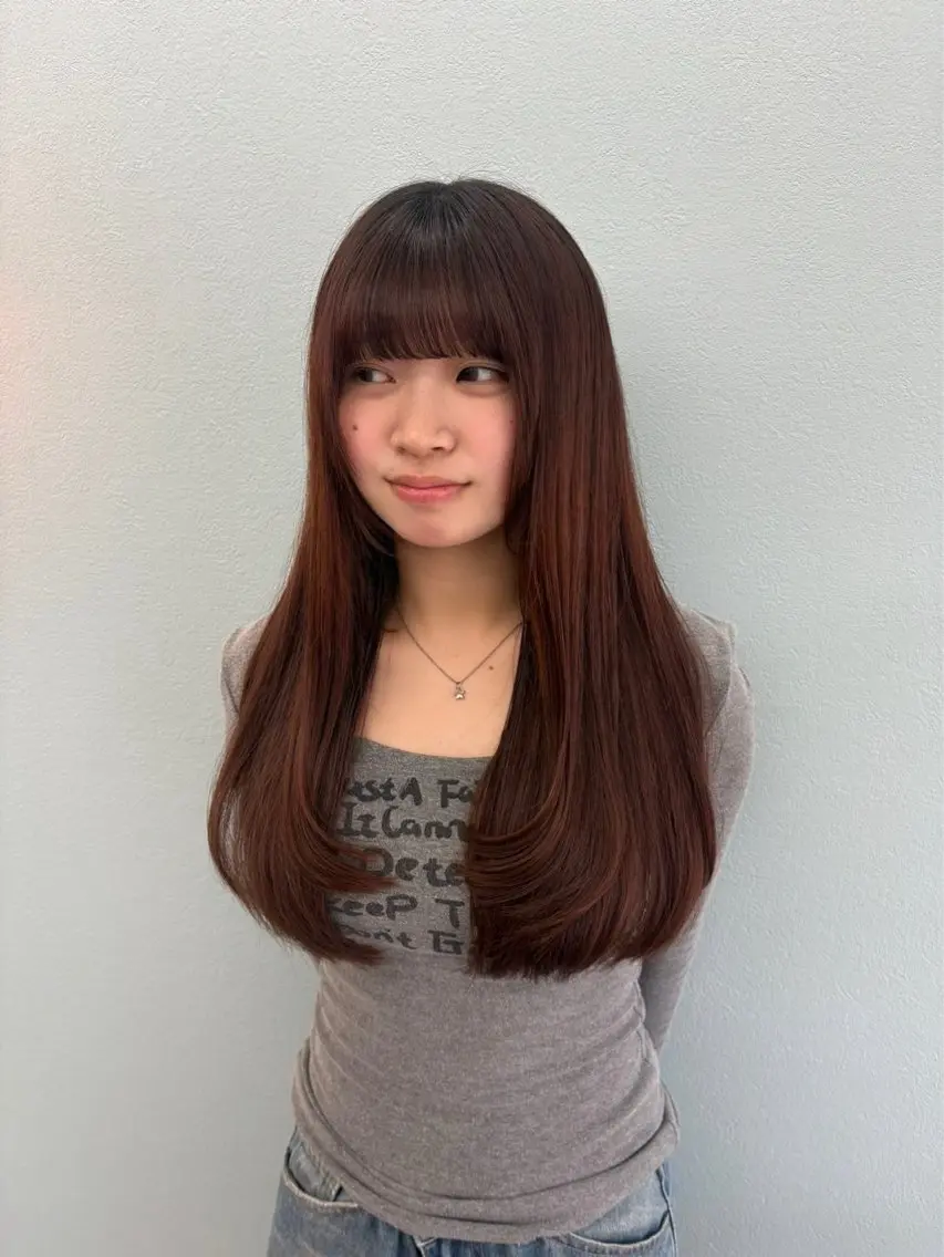 ロング レイヤーカット トリートメント カット 艶カラー/アレンジ 🎀 菅野 彩音のヘアスタイル