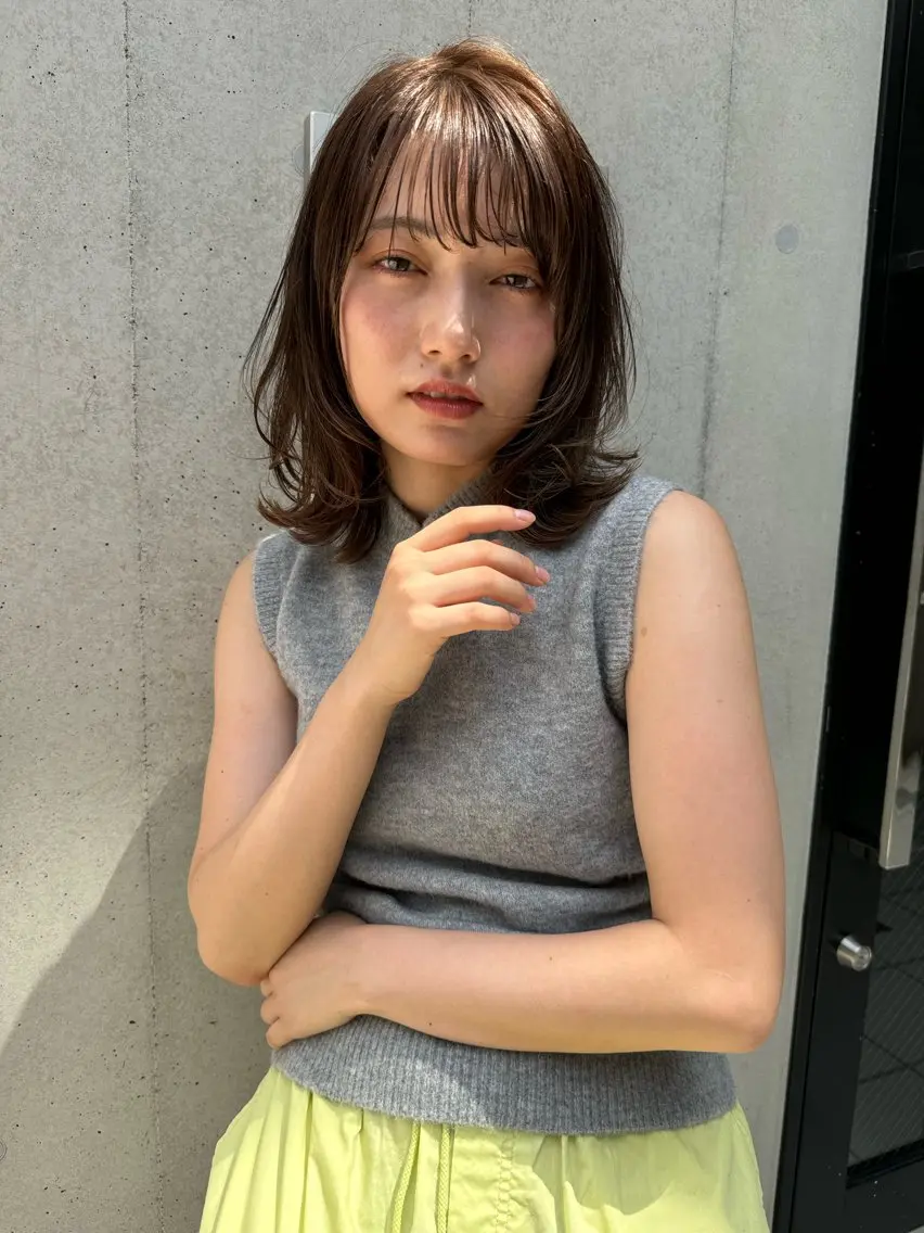 ミディアム カラー 嶋佐 昌大 シマサマオのヘアスタイル