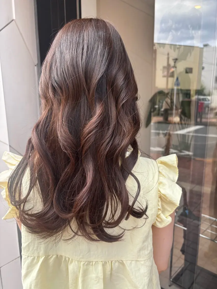 ロング カラー ブリーチ ブラウンカラー ブリーチなしカラー Sayumi🪐 メンズ/インナーのヘアスタイル