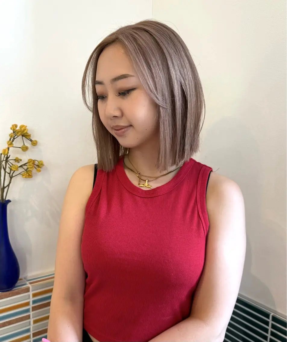 ミディアム ヘアカラー ブリーチカラー特化 梅田中崎町/あかりのヘアスタイル