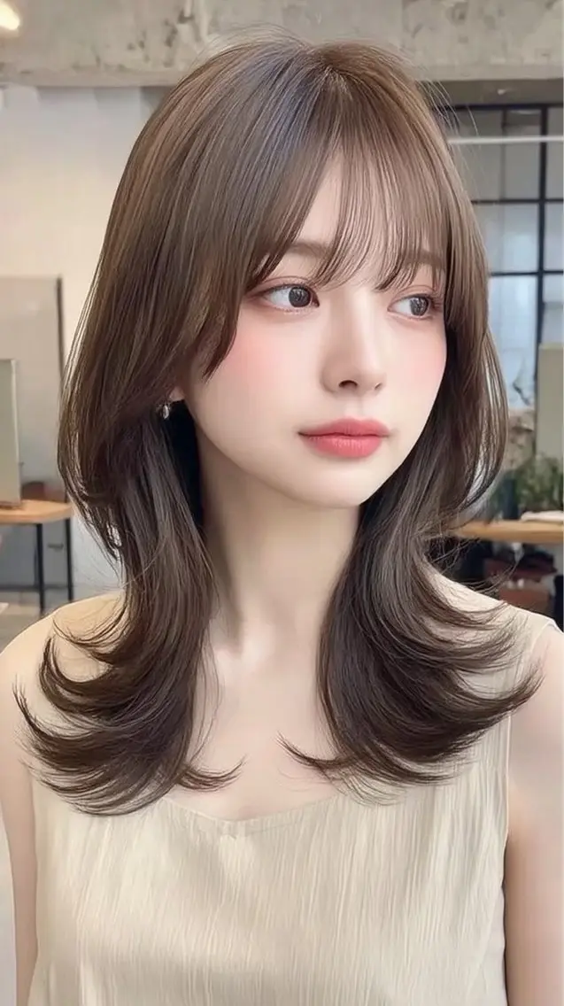 ロング 縮毛矯正 絶対綺麗な暖色カラー 🎯あります✨増渕✨のヘアスタイル