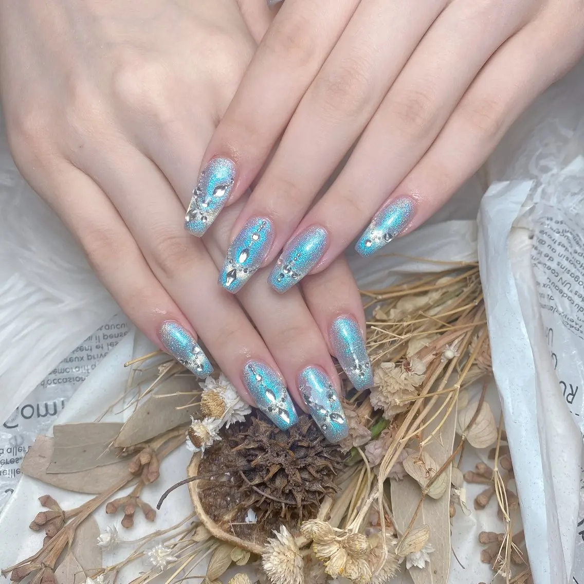 ネイル 長さ出し フレンチネイル ジェルネイル ガラスフレンチ 韓国ネイル ハンドネイル ハンドケア For U nail スカルプ専門店のネイルデザイン