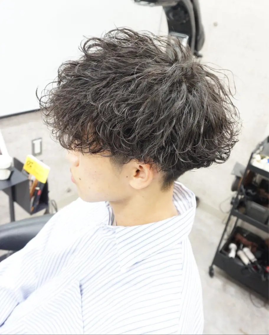 メンズ メンズパーマ プードルパーマ メンズツイストパーマ 波巻きパーマ プードルパーマ カット パーマ hair teria ryu 大塚のヘアスタイル