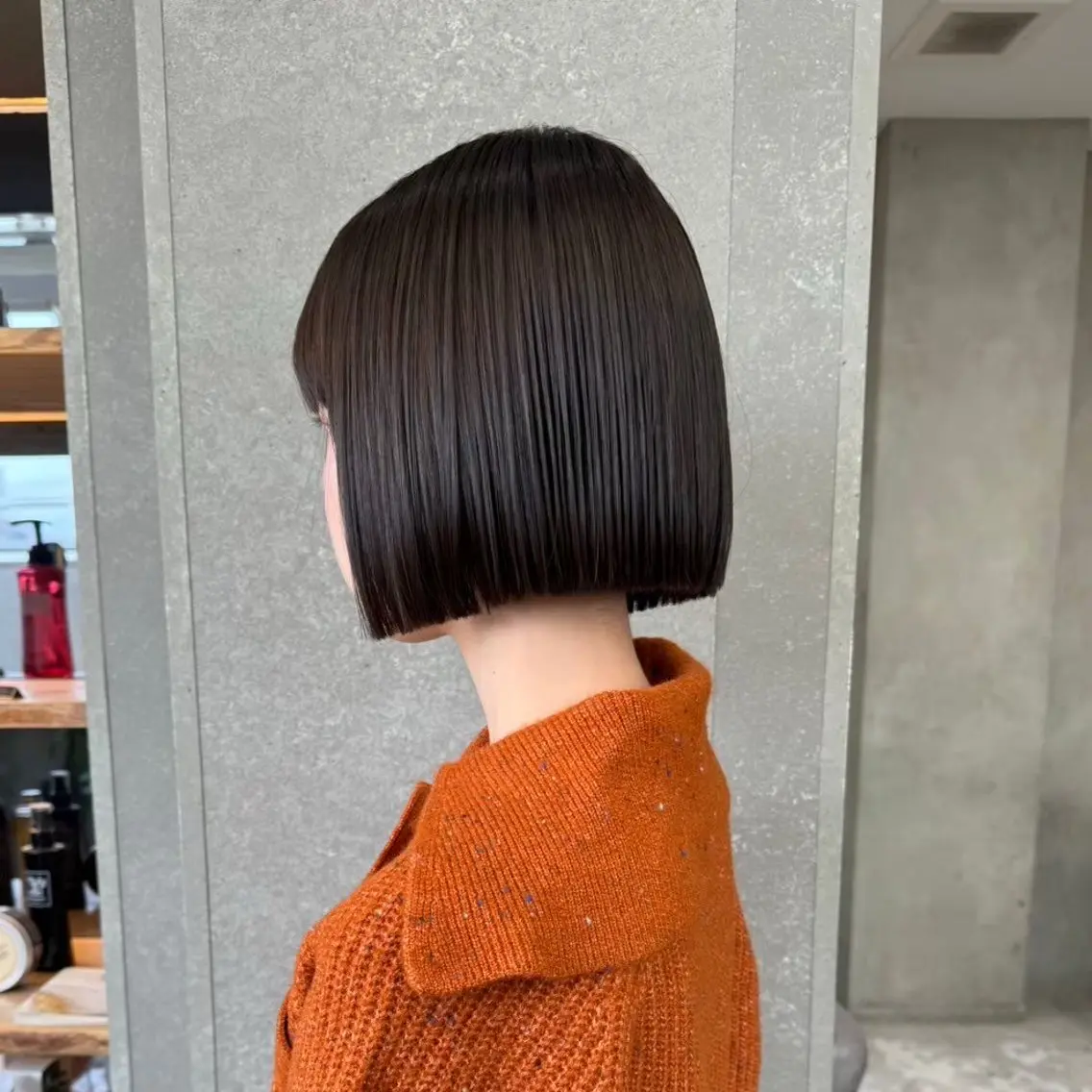 ショート 切りっぱなしボブ ボブ 似合わせカット 盛れる顔まわりカット 髪質改善/渋谷/れんのヘアスタイル