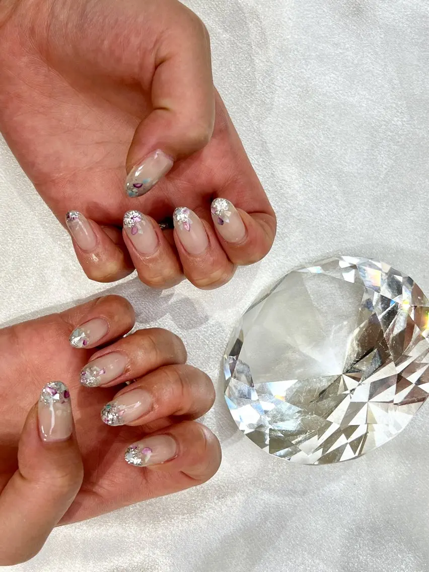 ネイル 長さ出し グラデーション オフィスネイル シンプルネイル ハンドネイル 【池袋】nuts nail なつみのネイルデザイン
