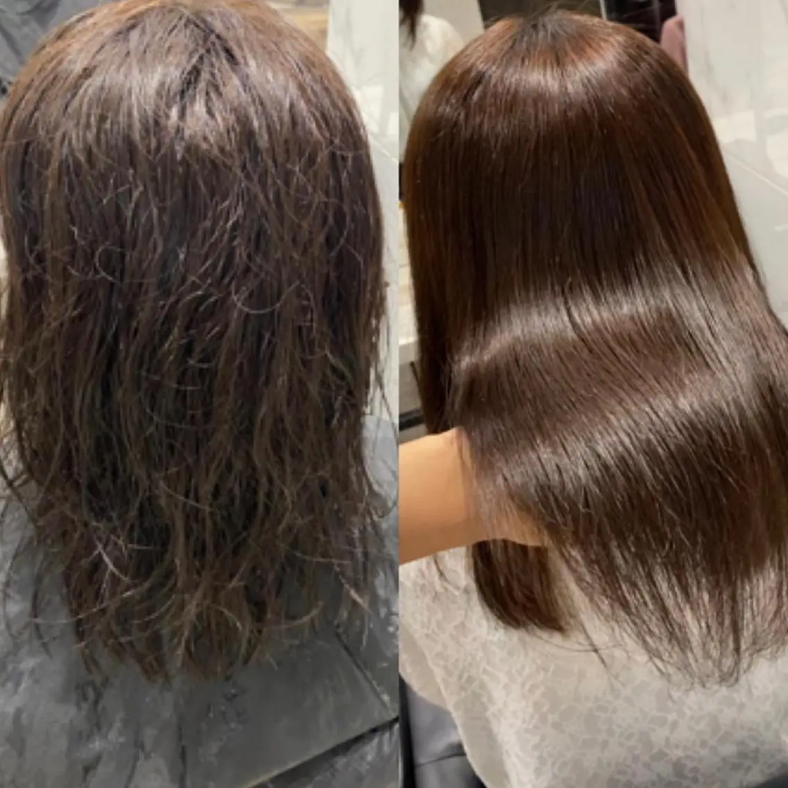 ロング パーマ ヘアアレンジ 縮毛矯正 トリートメント 新宿⌇韓国風ヘア ⌇透明感カラーのヘアスタイル